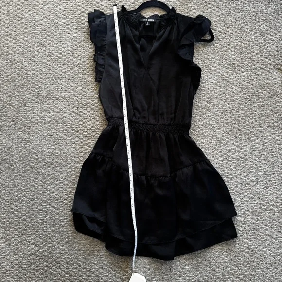 Steve Madden Prairie Dreams Satin V-Neck Ruffle Cap Sleeve Mini Blouson Dress S - Picture 11 of 16